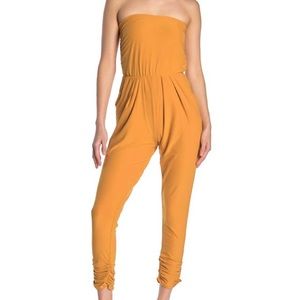 Planet Gold Strapless Jumpsuit